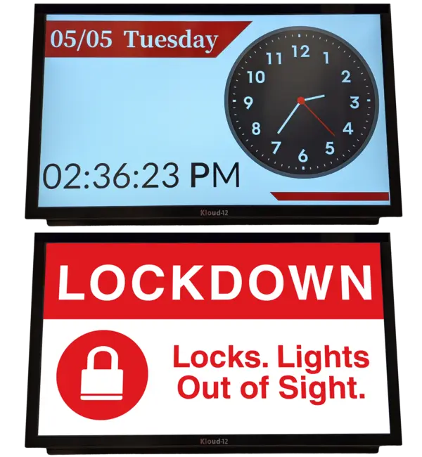 Kloud-12 digital signage display and clock